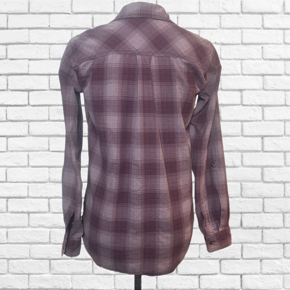 Carhartt Purple Button Down Shirt with Plaid Pattern and Long Sleeves - Picture 2 of 6